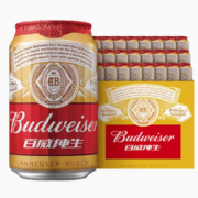 88VIP！Budweiser 百威 小麦纯生啤酒 330ml*24听 整箱装