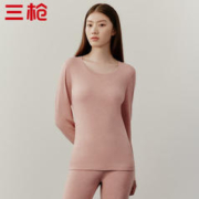 三枪 热力弹3A抗菌抗静电恒暖薄绒女打底衫 玛瑙红 L-2XL