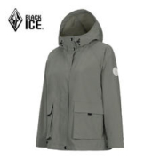 BLACKICE 黑冰 女连帽工装风轻薄防风弹力软壳衣 卡其灰 L