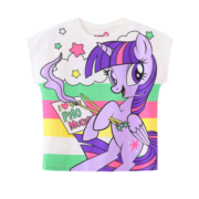 小马宝莉（MY LITTLE PONY）儿童t恤短袖2023夏款卡通洋气时尚短袖衫女童女孩上衣T恤 白色 130