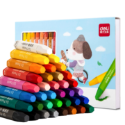 得力(deli)36色丝滑油画棒 六角易握儿童学生蜡笔涂色绘画笔美术用品 33984-36