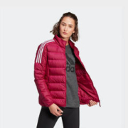 adidas 阿迪达斯 保暖羽绒服女冬季红色轻薄立领外套GH4597