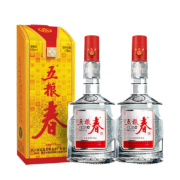 京东百亿补贴：五粮液 五粮春 浓香型白酒 四川宜宾白酒粮食酒 45度 250mL 2瓶 双瓶装