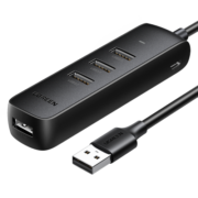 绿联USB3.0分线器 HUB集线器扩展坞 高速4口拓展坞  笔记本电脑转接头一拖多延长线转换器线带供电口 0.25米