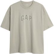 Gap男女装纯棉宽松亲肤T恤短袖夏季602762百搭情侣装 浅卡其 180/96A(M)