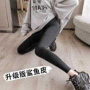 SHILIAO 诗莉奥 外穿高腰加绒加厚鲨鱼打底裤女 黑色 M(80-105斤)