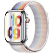 Damon Light 适用于Apple watch系列尼龙回环编织魔术贴表带透气舒适时尚简约 适用42/44/45MM表盘【回环魔术贴表带彩虹】