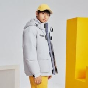 雪中飞 男士可脱卸帽短款羽绒服