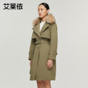 ERAL 艾莱依 羽绒服女冬季商场同款大毛领中长款质感鸭绒风衣式外套