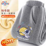 马克华菲 男童加绒运动裤