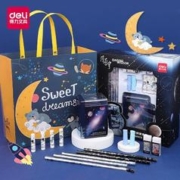 春节年货礼盒：deli 得力 航天探索 开学文具套装 5件套