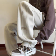 月伊纺 秋冬男士宽松直筒垂感休闲裤