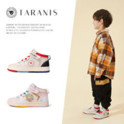 TARANIS 泰兰尼斯 秋季款童鞋儿童板鞋男女童高帮运动鞋彩虹防滑软底休闲鞋