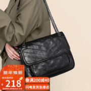 限移动端：NABLUE 那蓝 牛皮包包女包单肩斜挎邮差包通勤大容量链条包休闲百搭手提包简约感品牌小众高级感女