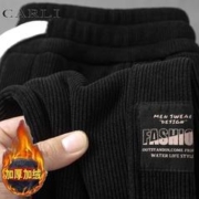 CARLI 秋冬灯芯绒束脚卫裤男士宽松加绒休闲裤百搭加厚运动裤子男