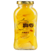 PLUS会员：真心 黄桃水果罐头 248g*3罐 玻璃瓶装