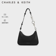 CHARLES & KEITH CHARLES&KEITH23冬钥匙锁链条单肩手提腋下包斜挎包包女包女士CK2-20271269 Noir黑色 S