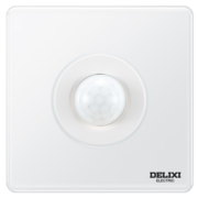 德力西（DELIXI）插座网线面板 墙壁电话面板声控感应灯墙开超薄大板CD882雪峰白色 红外延时开关