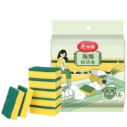 plus会员：美丽雅 清洁抗菌去污 海绵 洗碗布 12片/袋