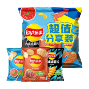 需首购、plus会员：乐事（Lay's）薯片 组合包（红烩味+烧烤味+大波浪鱿鱼味) 56克*3包 零食大礼包
