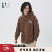 Gap 盖璞 男女秋季LOGO法式圈织软卫衣601648情侣POLO衫 深棕色 170/84A(XXS)