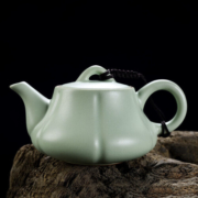 邻匠汝窑茶具茶壶天青单壶开片可养汝瓷陶瓷功夫家用茶道泡茶器 汝窑西施壶（带壶绳）