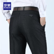 ROMON 罗蒙 男士休闲裤加绒厚款秋冬中老年深档纯棉宽松西裤爸爸装长裤男