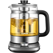 苏泊尔（SUPOR）养生壶1.5L花茶壶 玻璃电茶壶 316L不锈钢电水壶烧水壶电热水壶 保温煮茶器黑茶 SW-15YJ31