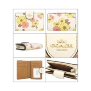 COACH 蔻驰 日本直邮COACH 双折钱包FCH734 CH734 笔多花卉簇中号角拉链钱包L