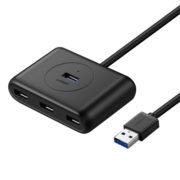 绿联USB3.0分线器扩展坞 高速4口集线器HUB拓展坞 笔记本电脑一拖多接口转换器转接头延长线 黑色 2米