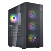 银昕（SilverStone）法拉R1 ATX中塔机箱(支持360水冷/竖装显卡/玻璃侧透) 黑 (G410FAR1BG00022)