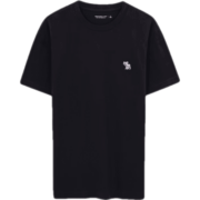 ABERCROMBIE & FITCH【小麋鹿】男装女装情侣 美式宽松圆领纯色短袖T恤 322942-1 黑色 XS (170/84A)