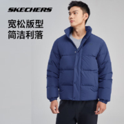 京东百亿补贴：Skechers 斯凯奇 短款立领羽绒服 中世纪蓝 XXL