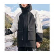 SNOW FLYING 雪中飞 男式工装羽绒服 时尚工装羽绒服 黑色