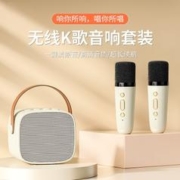 诺必行 无线蓝牙音箱小型k歌家用重低音炮话筒音响—体麦克风家庭KTV套装