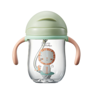 babycare吸管杯婴儿1-3岁防漏吸管杯带重力球 婴儿水杯宝宝水杯 淡藻绿240ml（吸管-tritan）