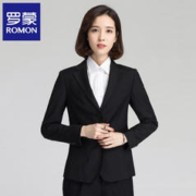 ROMON 罗蒙 西服套装女士职业装韩版修身单西正装商务OL女式面试工作通勤西装外套 黑色 M套装
