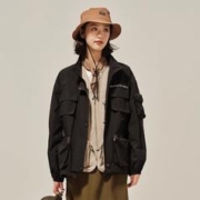 88VIP会员：PELLIOT 伯希和 户外2024新款秋季简约宽松外套女休闲运动立领短款工装夹克