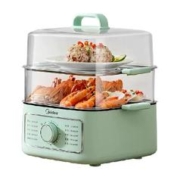 Midea 美的 电蒸锅多功能家用蒸煮炖一体锅三层不锈钢蒸箱小型多层电蒸笼