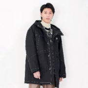 欧时力集团男装秋冬棉衣加厚中长棉服撞线外套男式夹克