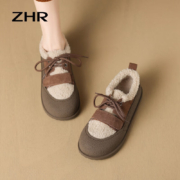 弹窗券：ZHR 魔术贴加绒加厚保暖羊羔毛豆豆棉鞋 三色可选
