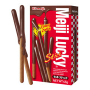 meiji 明治 进口印尼明治乐喜巧克力味饼干条45g/盒涂层饼干零食休闲食品
