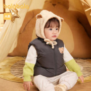 巴拉巴拉 宝宝马甲外穿2023婴儿羽绒服背心冬装加厚保暖时髦萌 铁灰20602 120cm