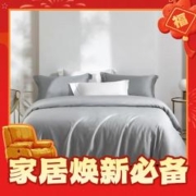 20点开始、PLUS会员：MENDALE 梦洁家纺 维雅诺 长绒棉四件套 星空灰 1.5米床