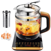 PLUS会员：Midea 美的 养生壶 大口径煮茶壶 烧水壶1.5L WGE1703b