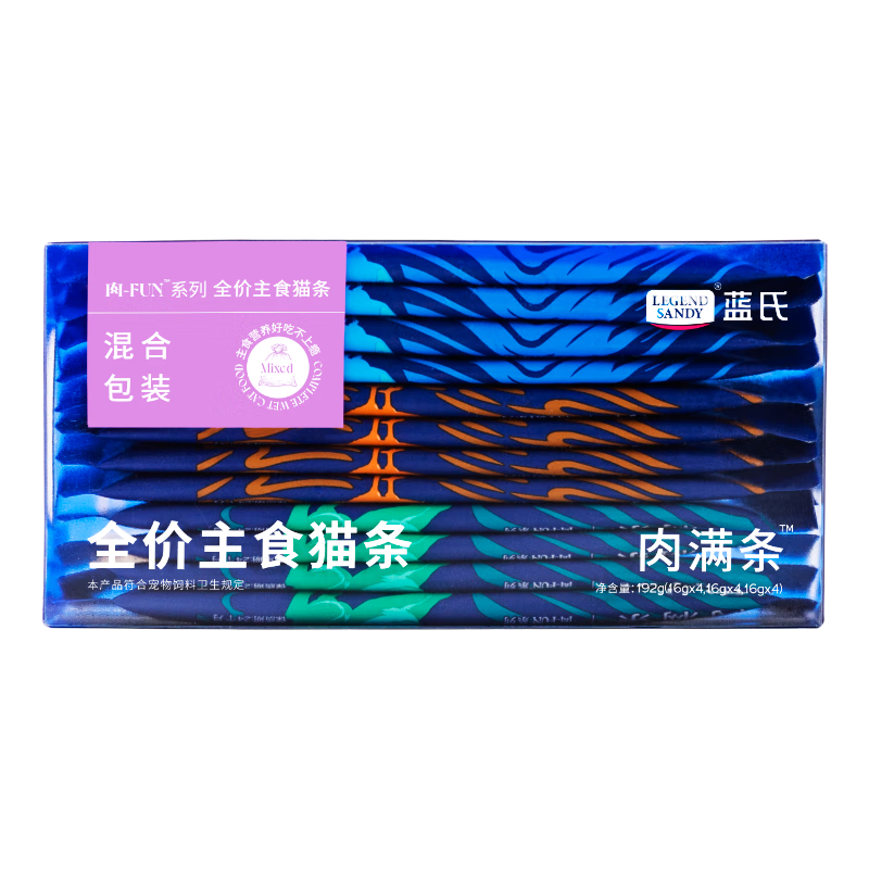 蓝氏猫零食全价主食猫条成猫幼猫鲜肉猫湿粮罐头混合口味 16g*12