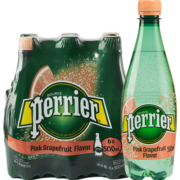 Perrier巴黎水（Perrier）法国原装进口气泡矿泉水 西柚味500ml*6瓶