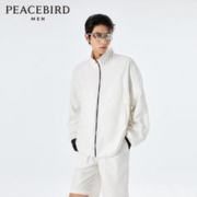 太平鸟 男装 仿羊羔毛夹克新款户外茄克美式复古棒球服休闲外套合集 立领户外夹克 白色 XL