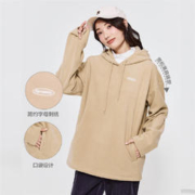 GIORDANO 佐丹奴 外套女装摇粒绒字母刺绣宽松连帽套头卫衣 13322318