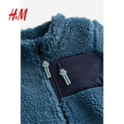 H&M HM童装婴儿外套2023冬季新款柔软撞色饰边立领泰迪外套1073576